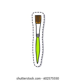 doodle icon, sticker. paint brush. isolated on white background. vector illustration