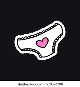 doodle icon, sticker. panties. vector illustration