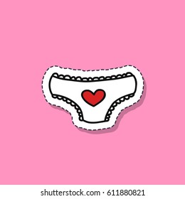 doodle icon, sticker. panties. vector illustration