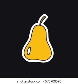 doodle icon, sticker. pear. vector illustration