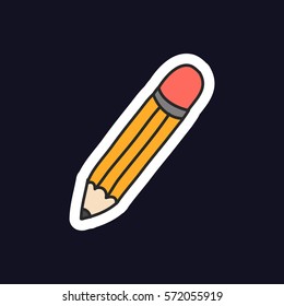 doodle icon, sticker. pencil. vector illustration