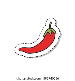 doodle icon, sticker. pepper. isolated on white background. vector illustration