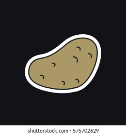 doodle icon, sticker. potato. vector illustration