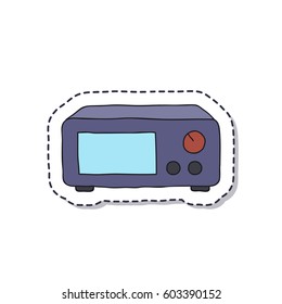 doodle icon, sticker. power supply for tattoo machine. isolated on white background. vector illustration