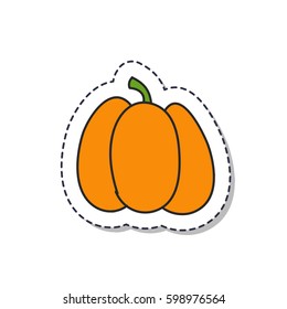 doodle icon, sticker. pumpkin. isolated on white background. vector illustration