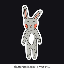 doodle icon, sticker. rabbit. vector illustration