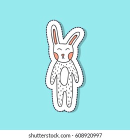 doodle icon, sticker. rabbit. vector illustration