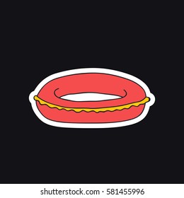 doodle icon, sticker. rubber ring. vector illustration