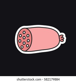 doodle icon, sticker. sausage. vector illustration