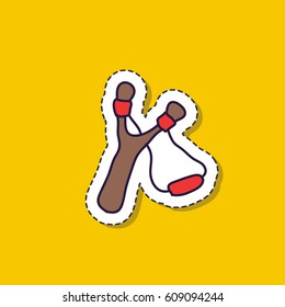 doodle icon, sticker. slingshot. vector illustration