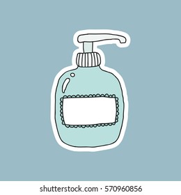 doodle icon, sticker. soap for intimate hygiene. vector illustration