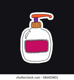 doodle icon, sticker. soap for intimate hygiene. vector illustration