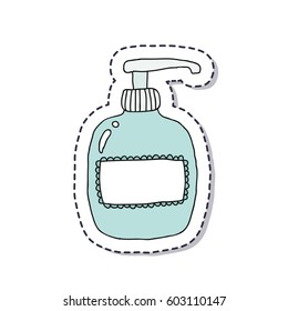 doodle icon, sticker. soap for intimate hygiene. isolated on white background. vector illustration