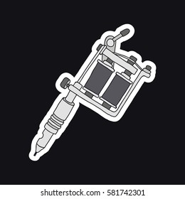 doodle icon, sticker. tattoo machine. vector iilustration