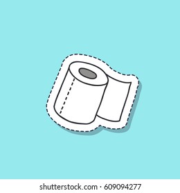 doodle icon, sticker. toilet paper. vector illustration