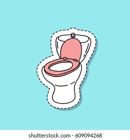 doodle icon, sticker. toilet. vector illustration