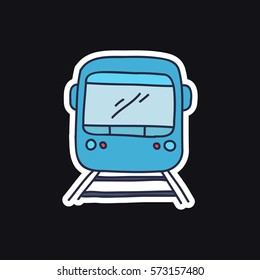 doodle icon, sticker. train. vector illustration