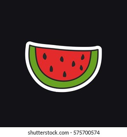 doodle icon, sticker. watermelon. vector illustration