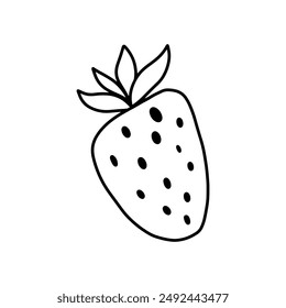 doodle icon strawberry, berry, linear icon, hand drawing 