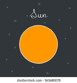 doodle icon. Sun. vector illustration
