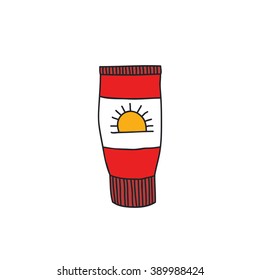 doodle icon. sunscreen. vector illustration