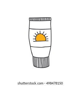 doodle icon. sunscreen. vector illustration
