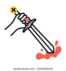Doodle-Symbol für Schwertmord 