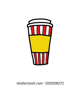 doodle icon. take away coffee cup