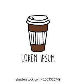 doodle icon. take away coffee cup