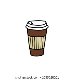 doodle icon. take away coffee cup