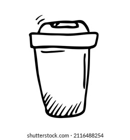 doodle Symbol. Nehmen Sie eine Kaffeetasse weg. Vektorgrafik