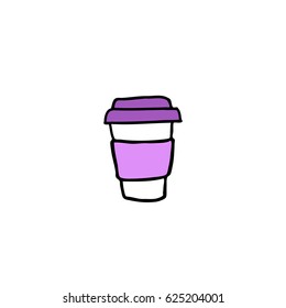 doodle icon. take away coffee cup