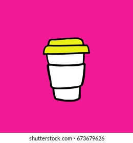 doodle icon. take away coffee cup
