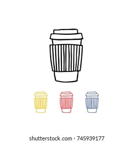 doodle icon. take away coffee cup
