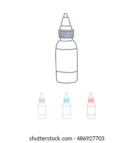 doodle icon. tattoo ink bottle. vector illustration