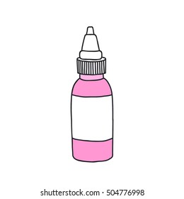 doodle icon. tattoo ink bottle. vector illustration