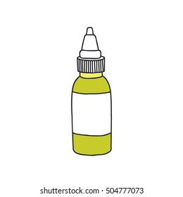 doodle icon. tattoo ink bottle. vector illustration
