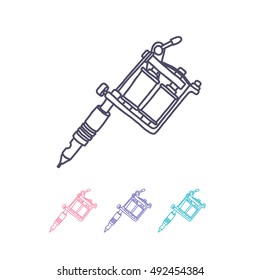 doodle icon. tattoo machine. vector iilustration