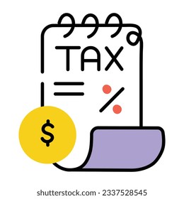 Doodle icon of tax payment 