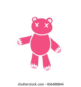 doodle icon. teddy bear. vector illustration