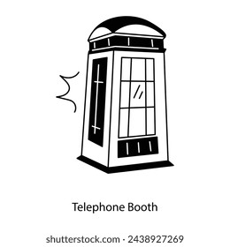 Here’s a doodle icon of telephone booth 