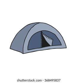 doodle icon. tent. vector illustration