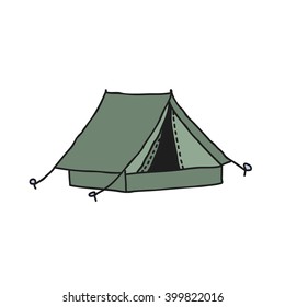 doodle icon. tent. vector illustration