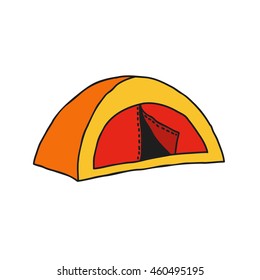 doodle icon. tent. vector illustration