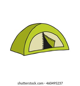 doodle icon. tent. vector illustration