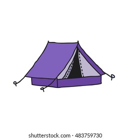 doodle icon. tent. vector illustration
