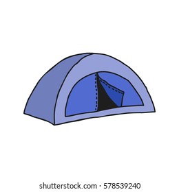 doodle icon. tent. vector illustration