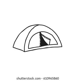 doodle icon. tent. vector illustration