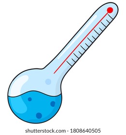 doodle icon thermometer glass vector illustration
