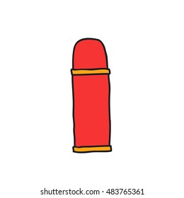 doodle icon. thermos. vector illustration